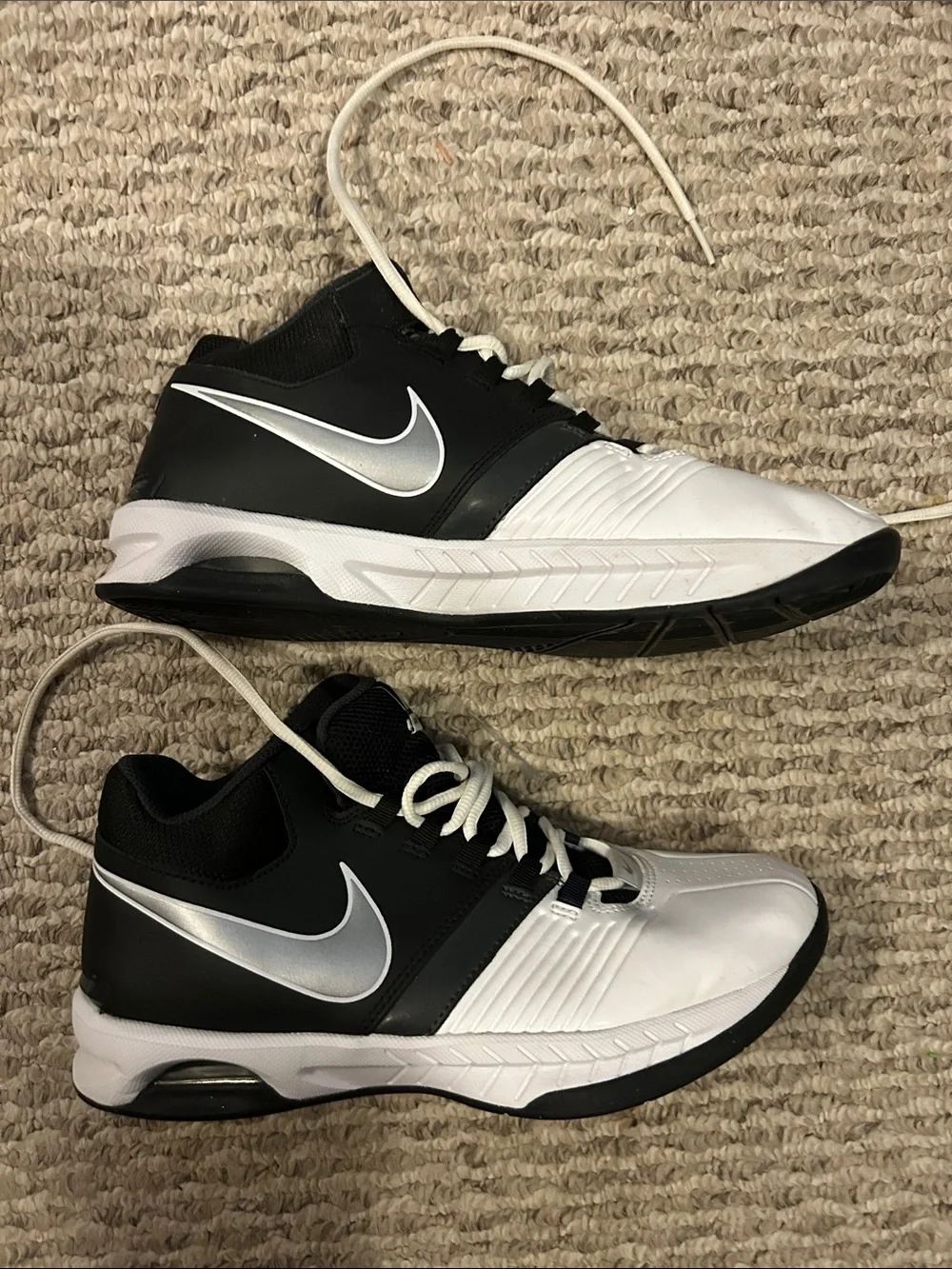 Nike Black & White High-Top Basketball Sneakers - Picture 2 of 2